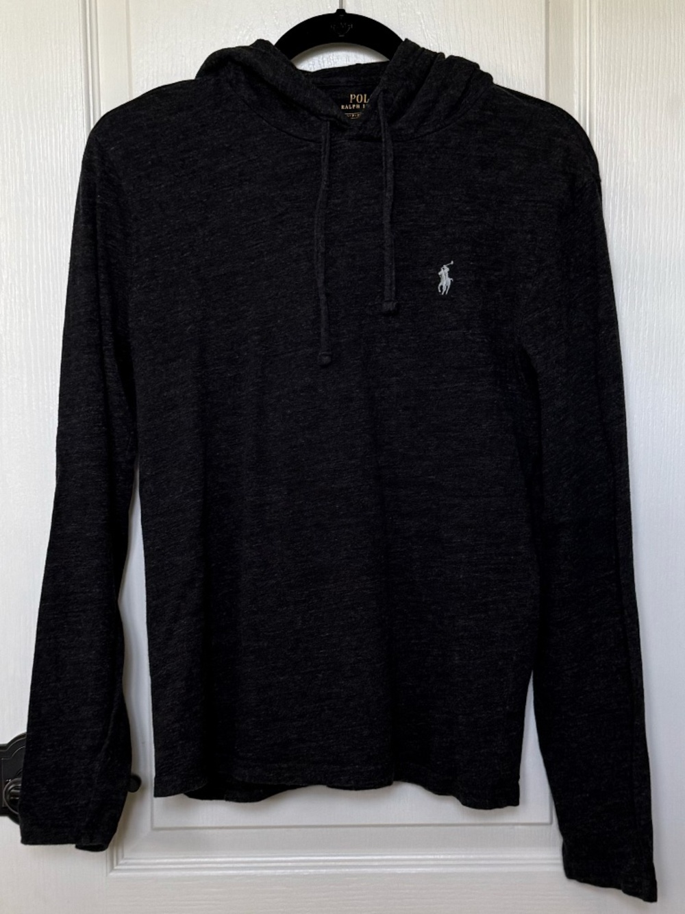 Polo Ralph Lauren Jersey Hooded T-Shirt, Heathered Black, Size Small